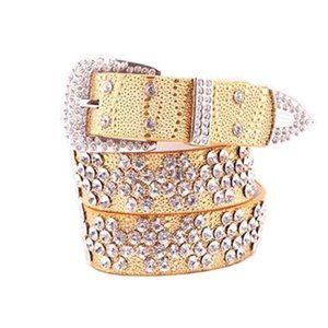 Handmade Rhinestone Studded Big Buckle Belt Accessory For Jeans Shorts, #09